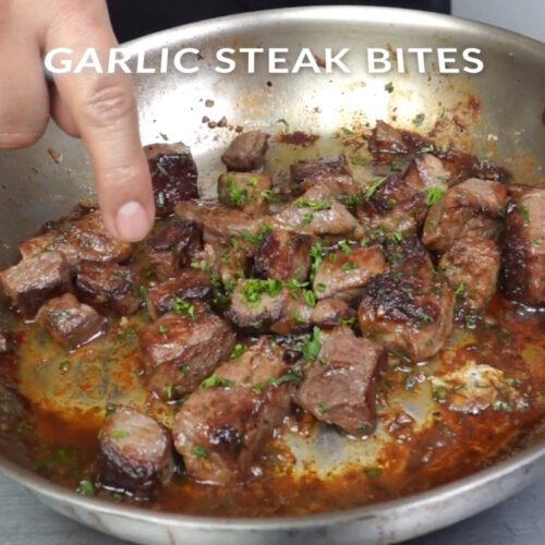 garlic steak bites